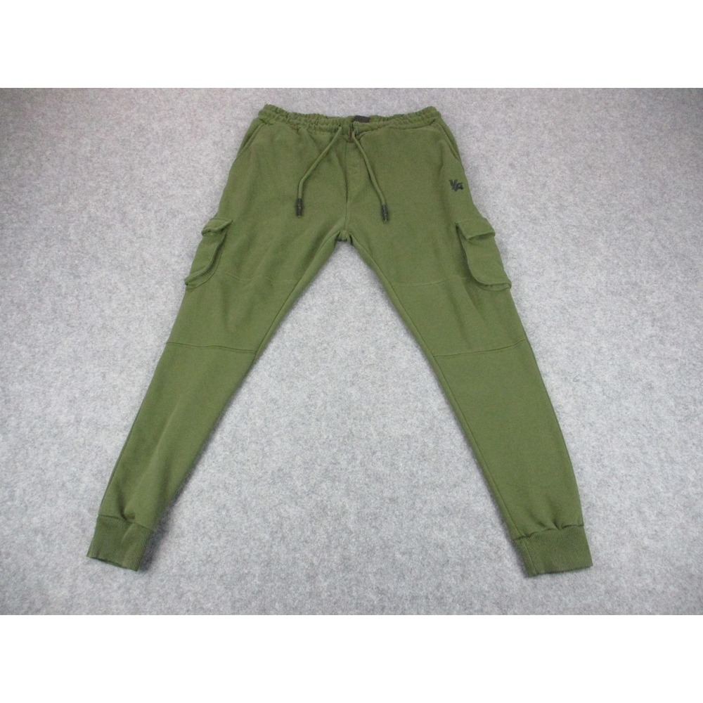 YoungLA Pants Mens 2XL XXL Green Jogger Cargo Drawstring Tapered Workout 36x30